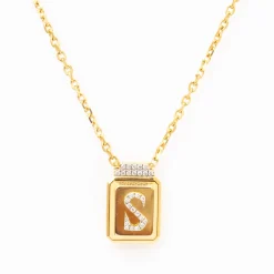 All-Gold Initial Signet Necklace