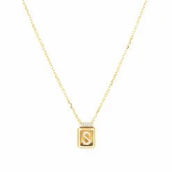 All-Gold Initial Signet Necklace