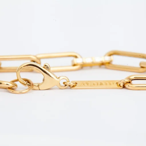 Baguette Diamond Paperclip Chain Bracelet