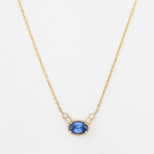 Ceylon Sapphire Diamond Dew Necklace