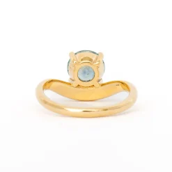 1.57 ct Round Montana Sapphire Piscine Ring