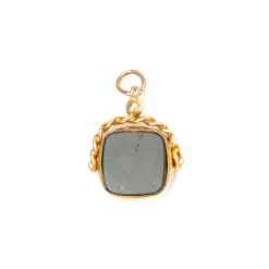 Cushion Bloodstone & Carnelian Fob Charm 1920