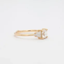 Deco Engagement Ring with Cushion Diamond
