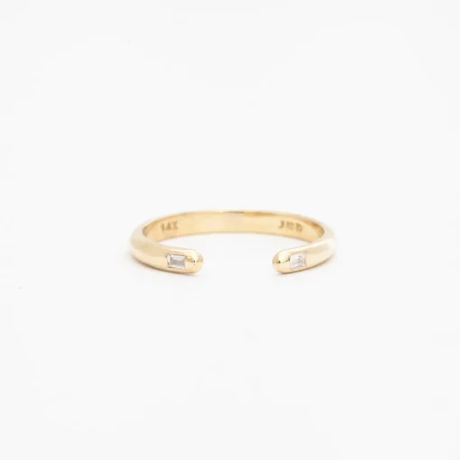 Diamond Baguette Half Round Cuff Ring