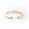 Gold Half Round Two Diamond Ring