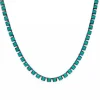 Green Onyx Mini Tile Riviere Necklace