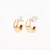 Medium Wide Bamboo Hoop Earrings