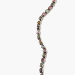 Multi Tourmaline Mini Deco-Tile Rivière Necklace