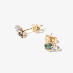 Sapphire, Tourmaline, & Diamond Bevy Earring