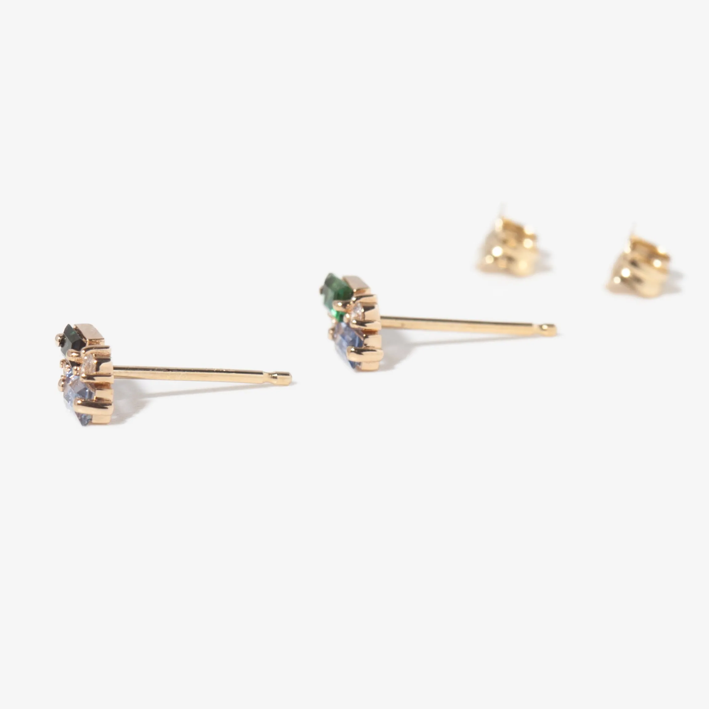 Sapphire, Tourmaline, & Diamond Bevy Earring