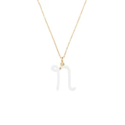 White Enamel Half-Half Initial Pendant Necklace
