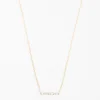 Yellow Gold 7 Diamond Tiny Pavé Bar Necklace