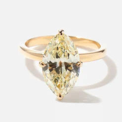 3.23 ct Antique Moval Diamond Coursiere Ring