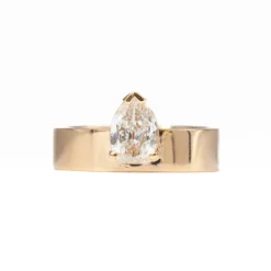 0.63 ct Antique Pear Diamond Monolith Ring