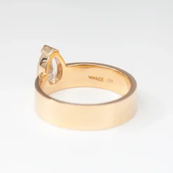 0.63 ct Antique Pear Diamond Monolith Ring