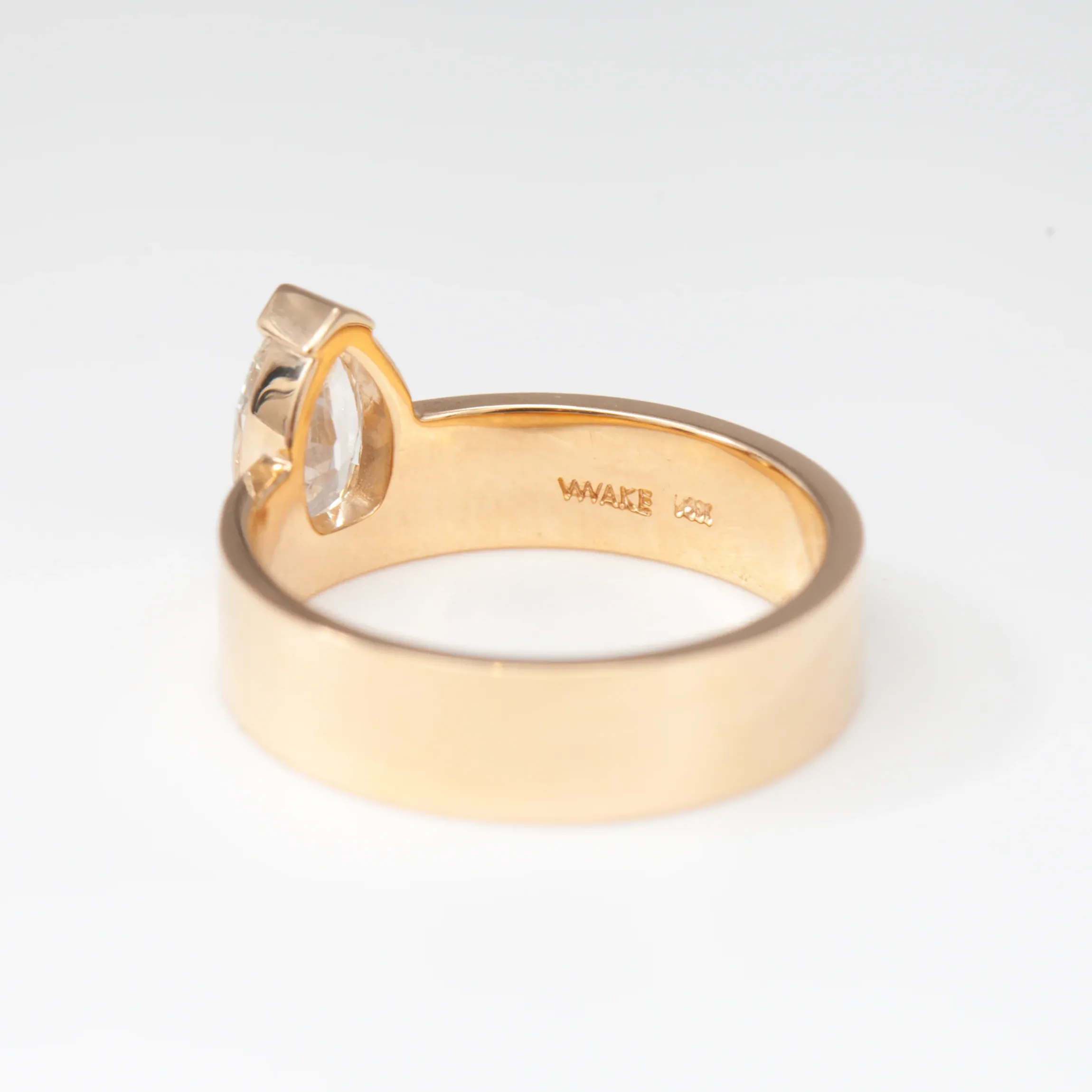 0.63 ct Antique Pear Diamond Monolith Ring