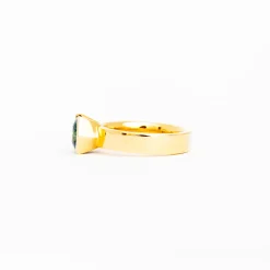 2.00 ct Blue Hexagon Montana Sapphire Half-Bezel Temple Ring