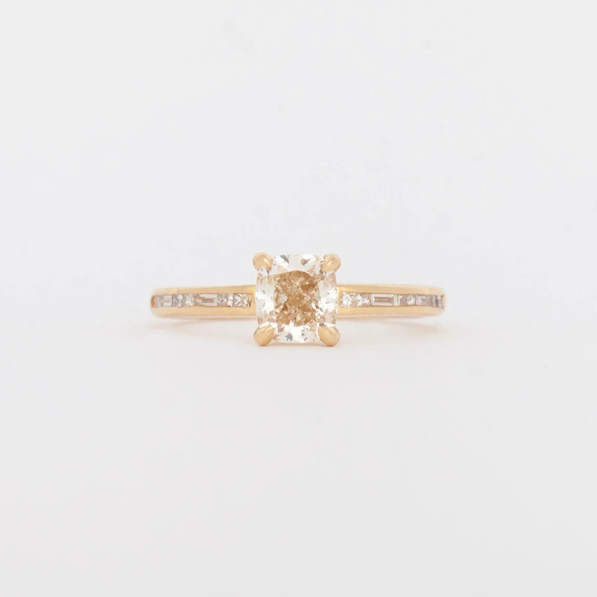 1.03 ct Champagne Cushion Portico Solitaire