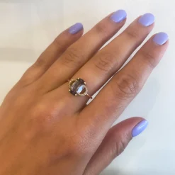 2.00 ct Elongated Cushion Purple Spinel Ring