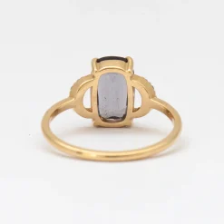 2.00 ct Elongated Cushion Purple Spinel Ring