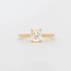 1.28 ct Elongated Old Mine Diamond Canopy Solitaire