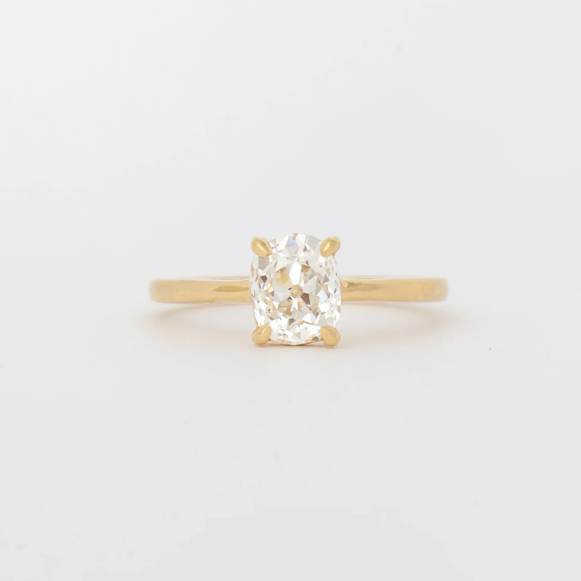 1.28 ct Elongated Old Mine Diamond Canopy Solitaire