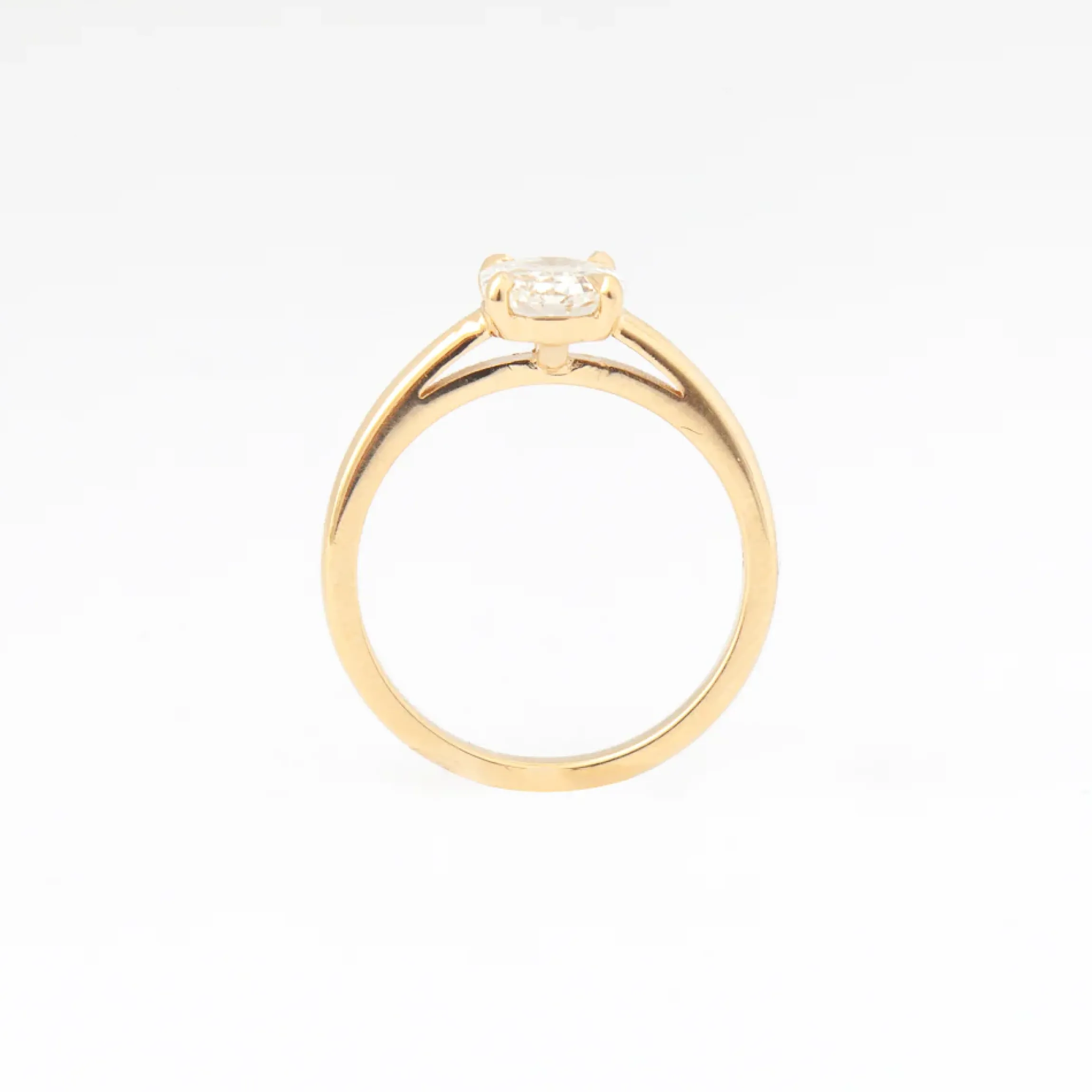 1.28 ct Elongated Old Mine Diamond Canopy Solitaire