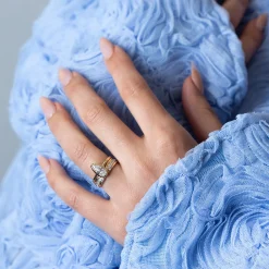 1.18 ct Elongated Pear Diamond Tableau Ring