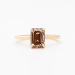 2.22 ct Emerald-Cut Champagne Diamond Bea Solitaire