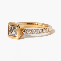 1.09 ct French-Cut Karina Pavé Solitaire Ring
