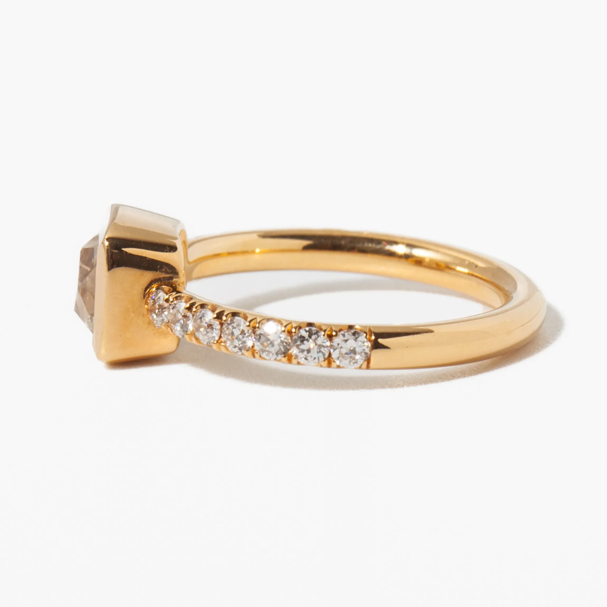1.09 ct French-Cut Karina Pavé Solitaire Ring