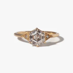 1.32 ct Lab Diamond Hexagonal Deco Ring