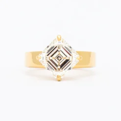 3.54 ct Lab-Grown Asscher Diamond Temple Ring