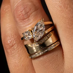 1.28 ct Lab-Grown Marquise & Asscher Maisonette Ring