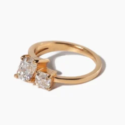 1.28 ct Lab-Grown Marquise & Asscher Maisonette Ring