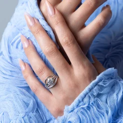 2.00 ct Lab-Grown Round Diamond Hidden Halo Coursiere Ring