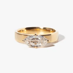 1.40 ct Lab-Grown Step-cut Oval Temple Ring