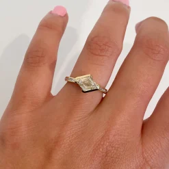 0.83 ct Lozenge Diamond Portico Ring