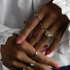 1.43 ct Moval Diamond Reverence Pavé Signet Ring