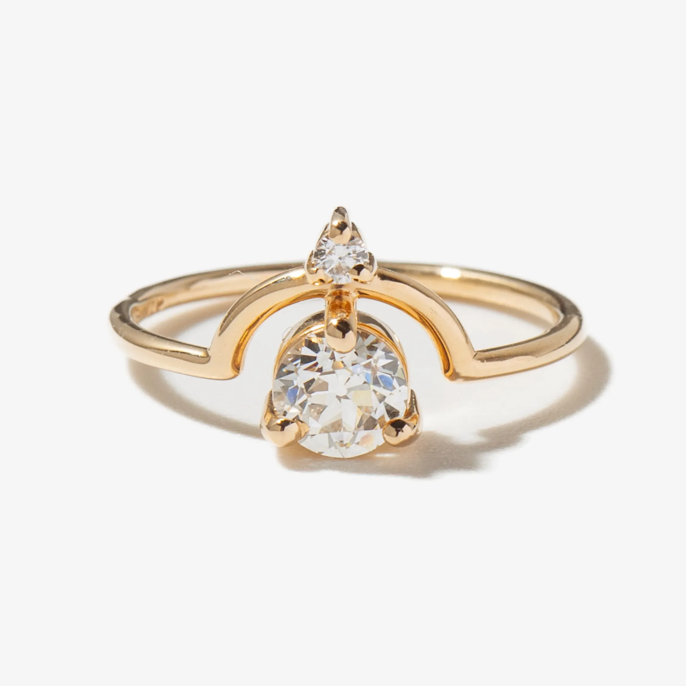 0.57 ct Nestled Old European Two-Stone Diamond Ring