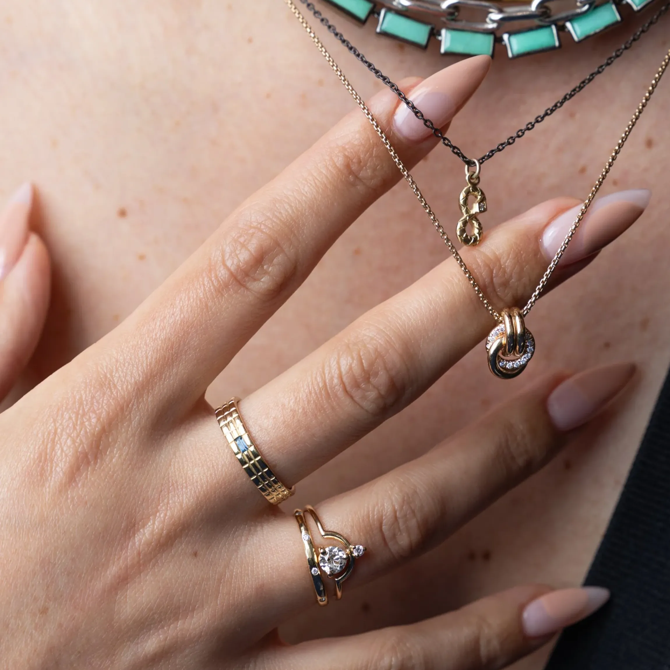 0.57 ct Nestled Old European Two-Stone Diamond Ring