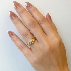 0.45 ct Old European Agata Ring