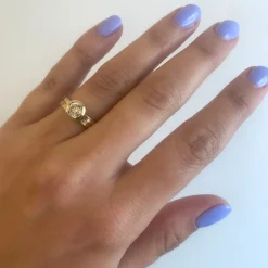 0.64 ct Old European Diamond Luna Solitaire Thin