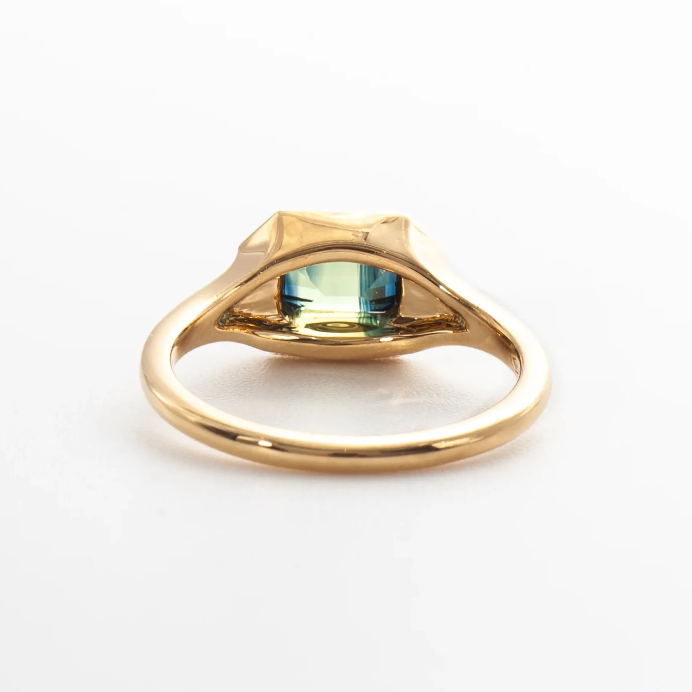 1.16 ct Parti Sapphire & Trapezoid Diamond Engagement Ring