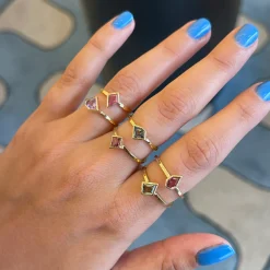 0.60 ct Pink Sapphire Mosaic Stack Ring