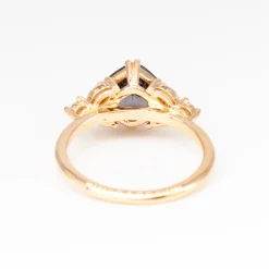1.85 ct Purple-Grey Cushion Spinel Goldie Ring