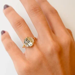 1.12 ct Rectangular Rose-Cut Diamond Cluster Ring