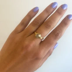 1.14 ct Rose-cut Silvery Diamond Luna Solitaire