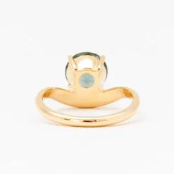 2.48 ct Round Brilliant Montana Sapphire Piscine Ring