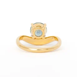 1.57 ct Round Montana Sapphire Piscine Ring